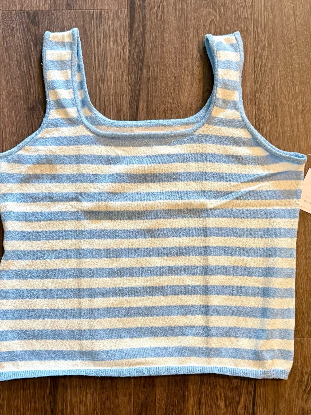 LC Lauren Conrad Women's Plus Size Charm Sweater Tank Top - Blue/White - Size 0X
